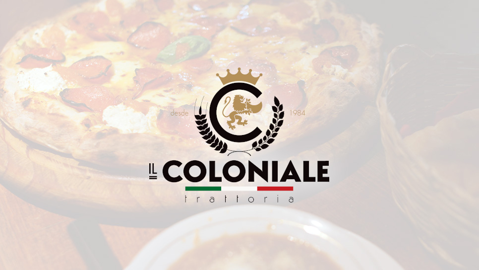 Il Coloniale - Logo - versión principal sobre imagen translúcida